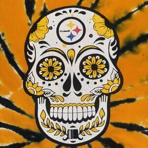 PITTSBURGH STEELERS SUGAR SKULL TIE DYE T SHIRT MENS SIZE XL EXTRA LARGE